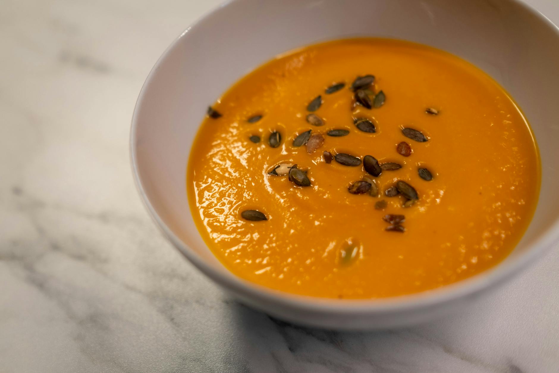 a bowl of pumpkin soup
