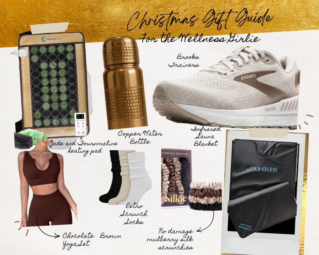 Christmas collage of gifts for the wellness girls